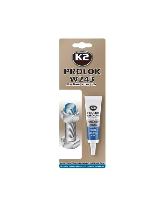 Ograniczona dostępność - K2 PROLOK MEDIUM KLEJ DO GWINTÓW ŚRUB NIEBIESKI