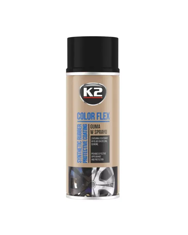 Bestseller - K2 COLOR FLEX GUMA W SPRAYU CZARNY POŁYSK 400 ML