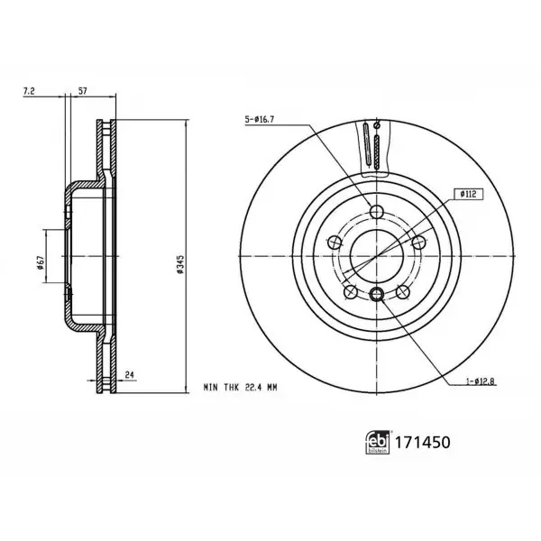 Tarcza hamulcowa FEBI BILSTEIN 171450 - Świetna oferta