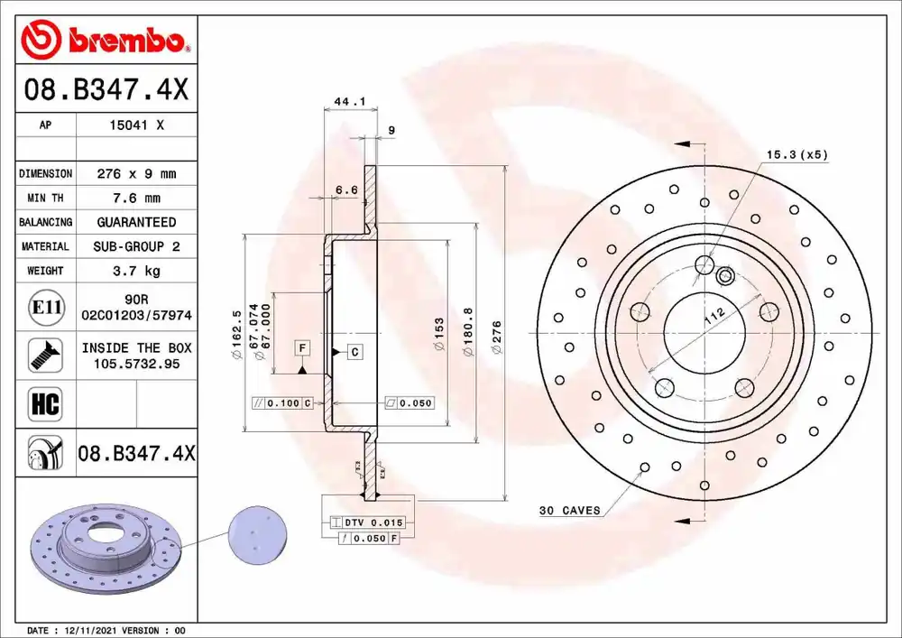 Produkt polecany | Tarcza do BREMBO 08B3474X