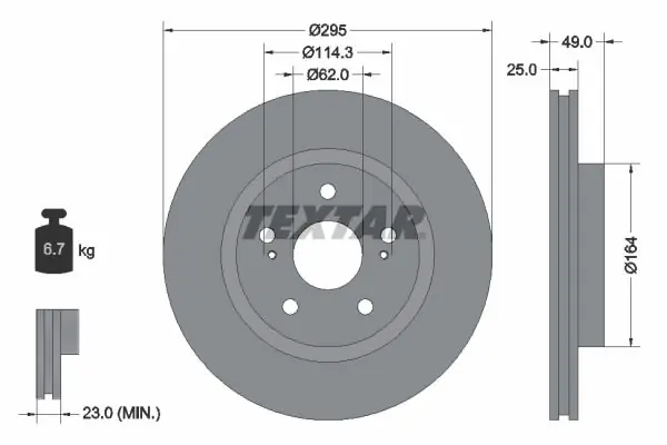 Tarcza hamulcowa TEXTAR 92156503 | Popularny produkt