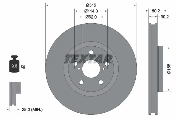 Tarcza hamulcowa TEXTAR 92185603 - Sprawdzony produkt