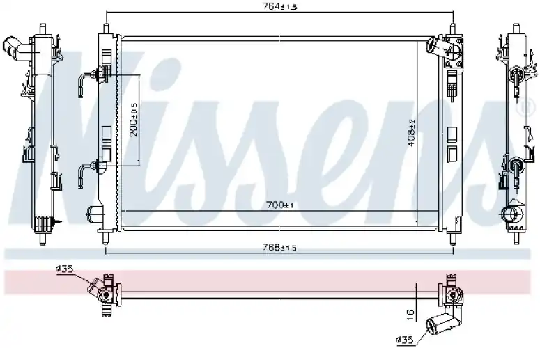 Chłodnica silnika NISSENS 628979 1350A298 | Produkt ceniony przez klientów