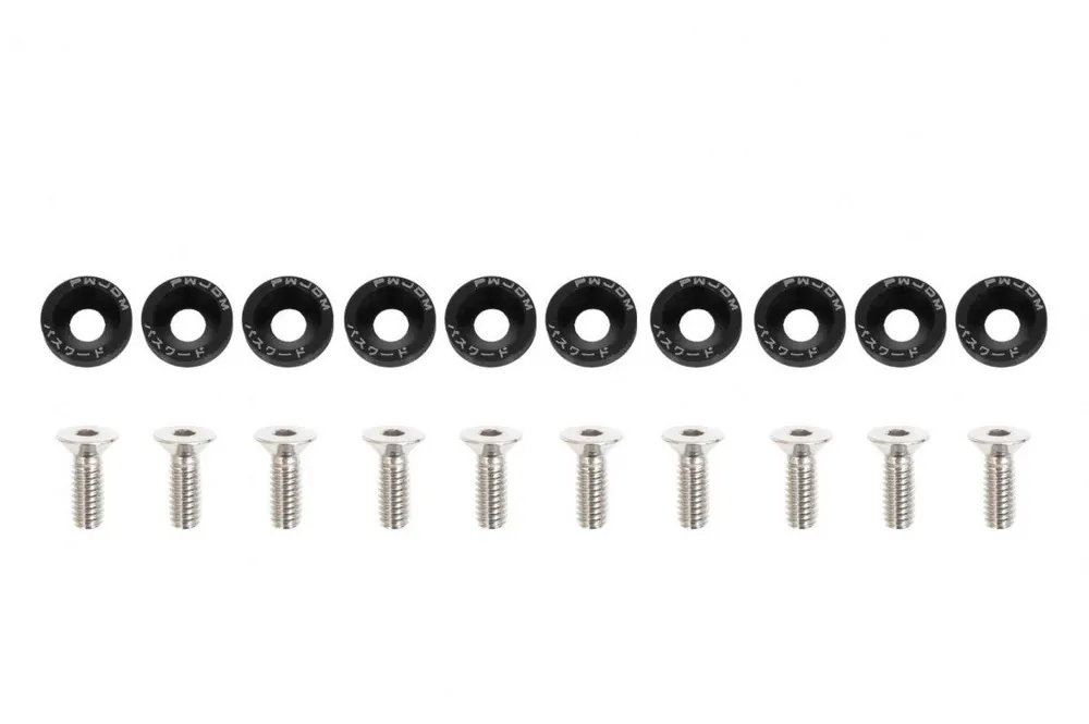 Śrubki, podkładki ozdobne M6x1.0 15mm JDM Black | Nowość już dostępna