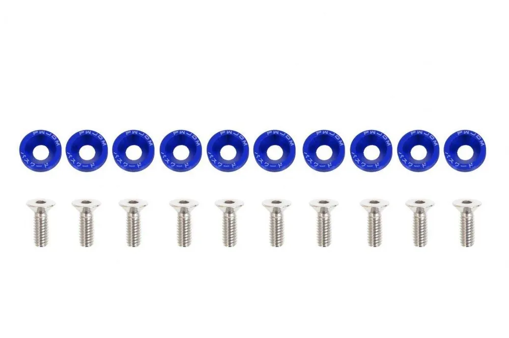 Zniżka | Śrubki, podkładki ozdobne M6x1.0 15mm JDM Blue
