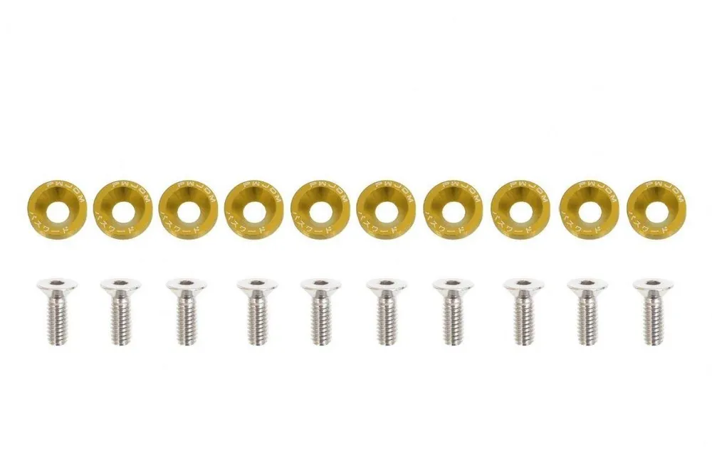 Końcówka serii - Śrubki, podkładki ozdobne M6x1.0 15mm JDM Gold