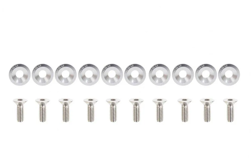 Śrubki, podkładki ozdobne M6x1.0 15mm JDM Silver - Megacena