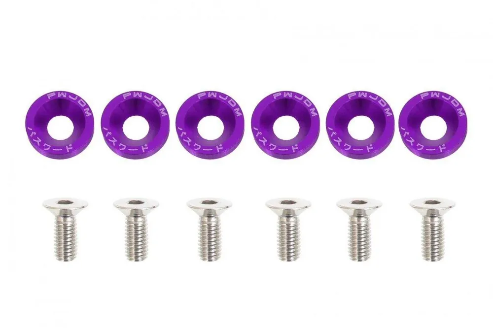 Śrubki, podkładki ozdobne M8x1.25 15mm JDM Puprle | Bestseller