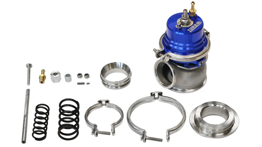 Już w sprzedaży - Wastegate zewnętrzny TurboWorks 50mm 1.6 Bar V-Band Niebieski