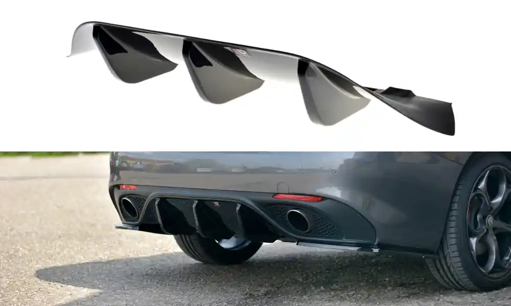 Ulubieniec klientów - Dokładka Alfa Romeo Giulia Veloce Zderzak Tył Gloss Black