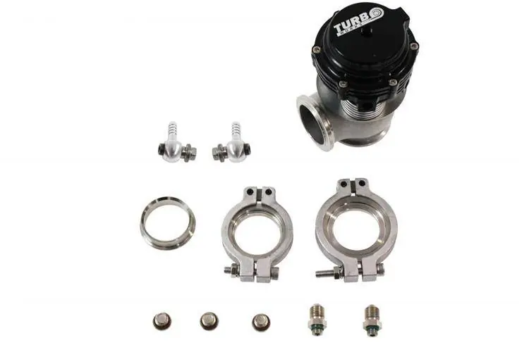 Wastegate zewnętrzny TurboWorks 38mm 2.5 Bar chłodzony cieczą V-Band Czarny - Do wyczerpania zapasów