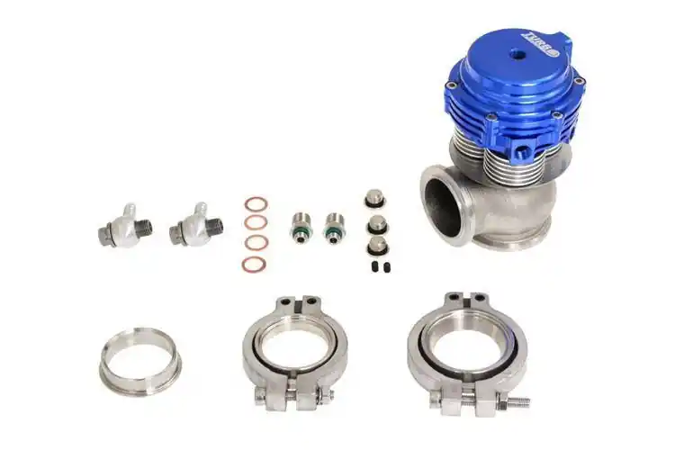 Wastegate zewnętrzny TurboWorks 38mm 2.5 Bar chłodzony cieczą V-Band Niebieski | Produkt premium