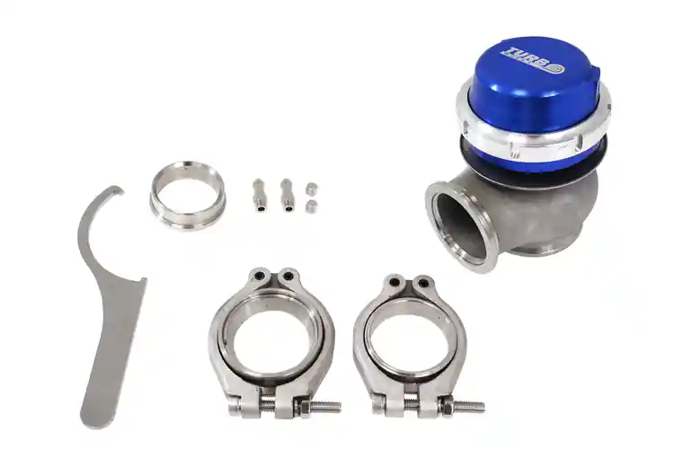 External WasteGate TurboWorks 40mm 0.5 Bar V-Band Blue - Premium