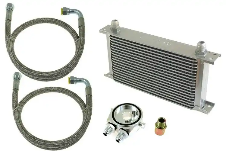Superoferta - Zestaw Chłodnica Oleju TurboWorks 19-rzędowa 260x150x50 AN8 Silver