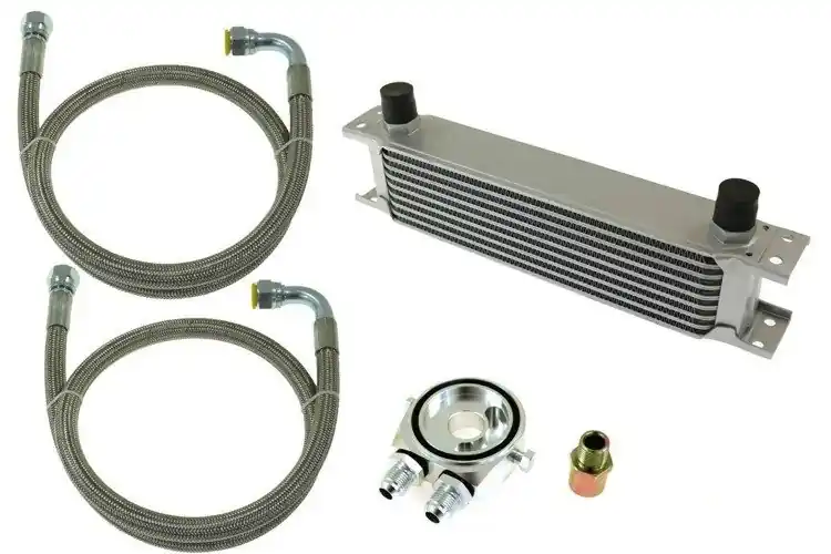 TurboWorks Oil Cooler Kit 9-rows 260x70x50 AN10 Silver - Końcówka serii