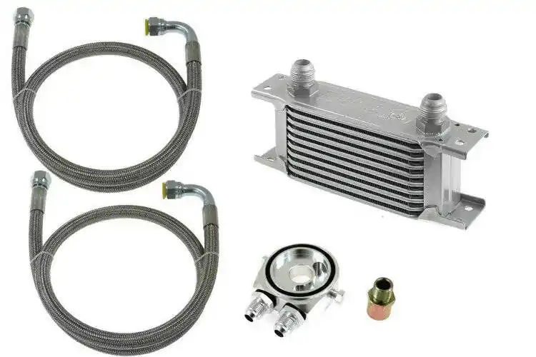 Hit sprzedażowy - Zestaw Chłodnica Oleju TurboWorks Slim 7-rzędowa 140x50x50 AN10 Silver