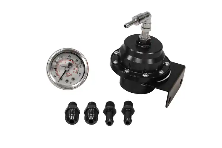 Regulator ciśnienia paliwa TurboWorks Racing AN6 + zegar Czarny - Nowość w ofercie