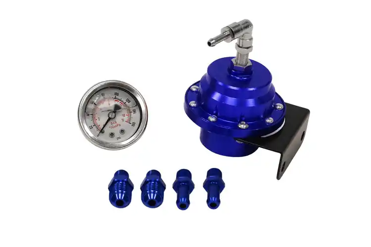 Outlet | Regulator ciśnienia paliwa TurboWorks Racing AN6 + zegar Niebieski