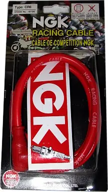 8736 NGK KABEL MOTOCYKLOWY Z FAJKĄ CZERWONY CR6 - Hit cenowy