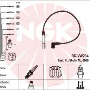 (W) NGK 0965 PRZEWODY ZAPŁONOWE RC-VW234 | Nowość w asortymencie