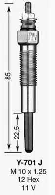 Obniżka - 1566 NGK ŚWIECA ŻAROWA Y-701J D-POWER 39