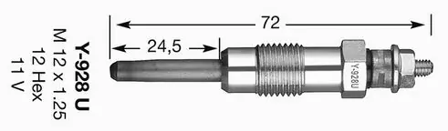 Oferta kończy się wkrótce - 4389 NGK ŚWIECA ŻAROWA Y-928U D-POWER 29